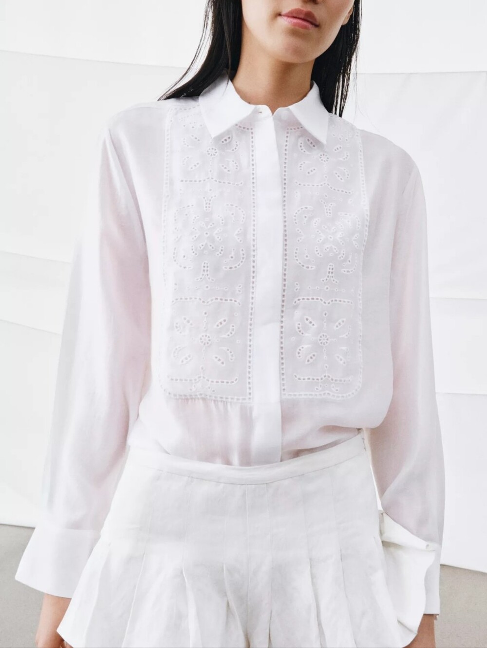 ZARA FLUID EMBROIDERED SHIRT ZW COLLECTION